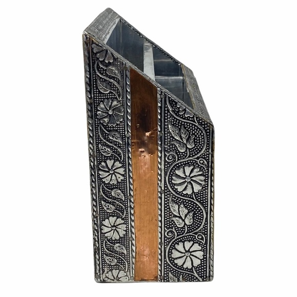 3 Pc. Elephant Copper & Silver Alloy Jewelry Box, 3 Key Holder, Letter Organizer - Picture 6 of 16